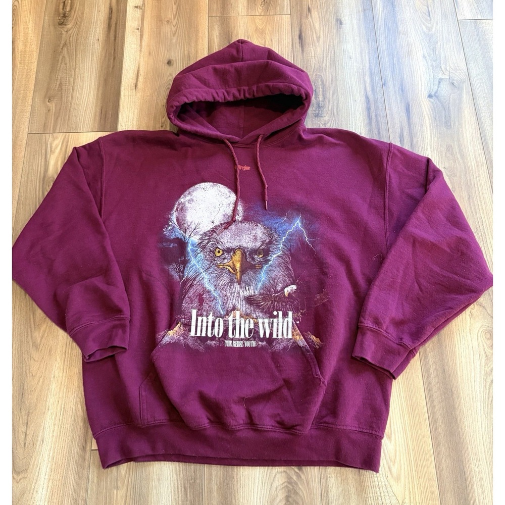 Civil Regime Hoodie Sweatshirt Eagle Rebel Youth Men's Large Maroon